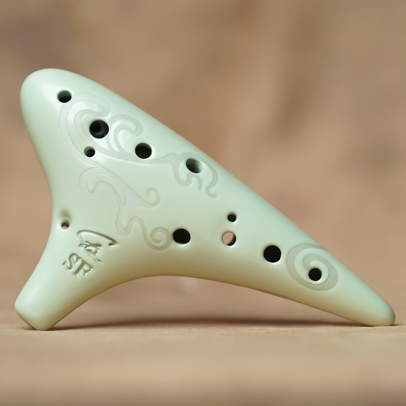 12孔天青鳳尾陶笛